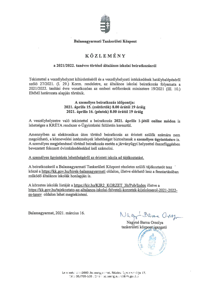 becske hirek kozlemeny 20210316