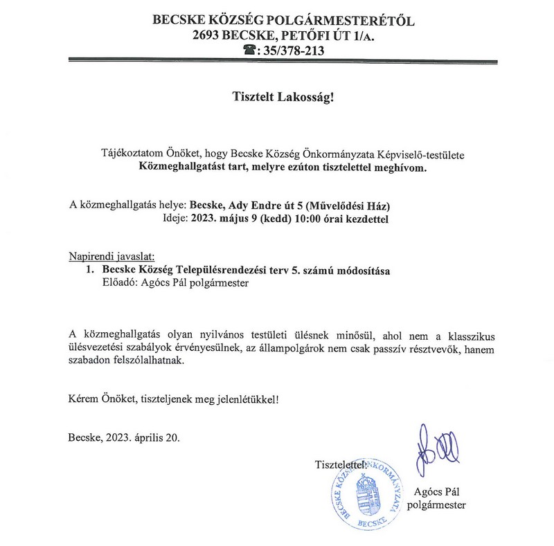 becske hirek meghivo kozmeghallgatas 20230421