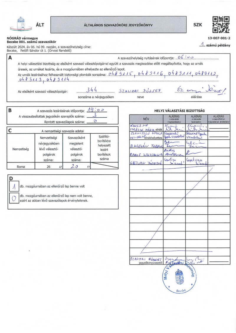 becske valasztas 2024 valasztasi jegyzokonyv 20240612